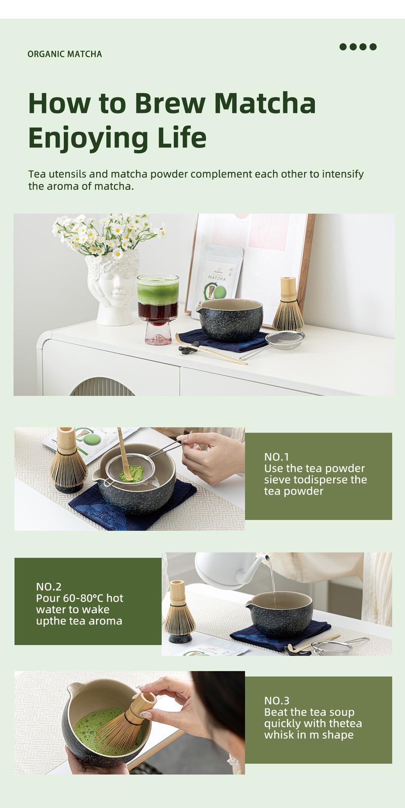 TEANAGOO Ceremonial Grade Matcha Powder Premium First-Harvest USDA Organic Unsweetened No Additives for Latte Daily Beverage or Traditional Tea Ceremony Multiple  Healthy