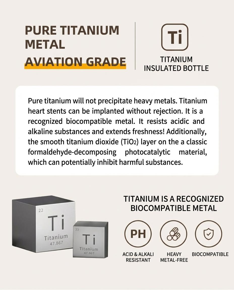 Pure Titanium Pocket Cup, High Aesthetic Mini Insulated Cup, Ice Crystal Titanium Water Bottle, Women's Flower Tea Cup, Portable and Stylish