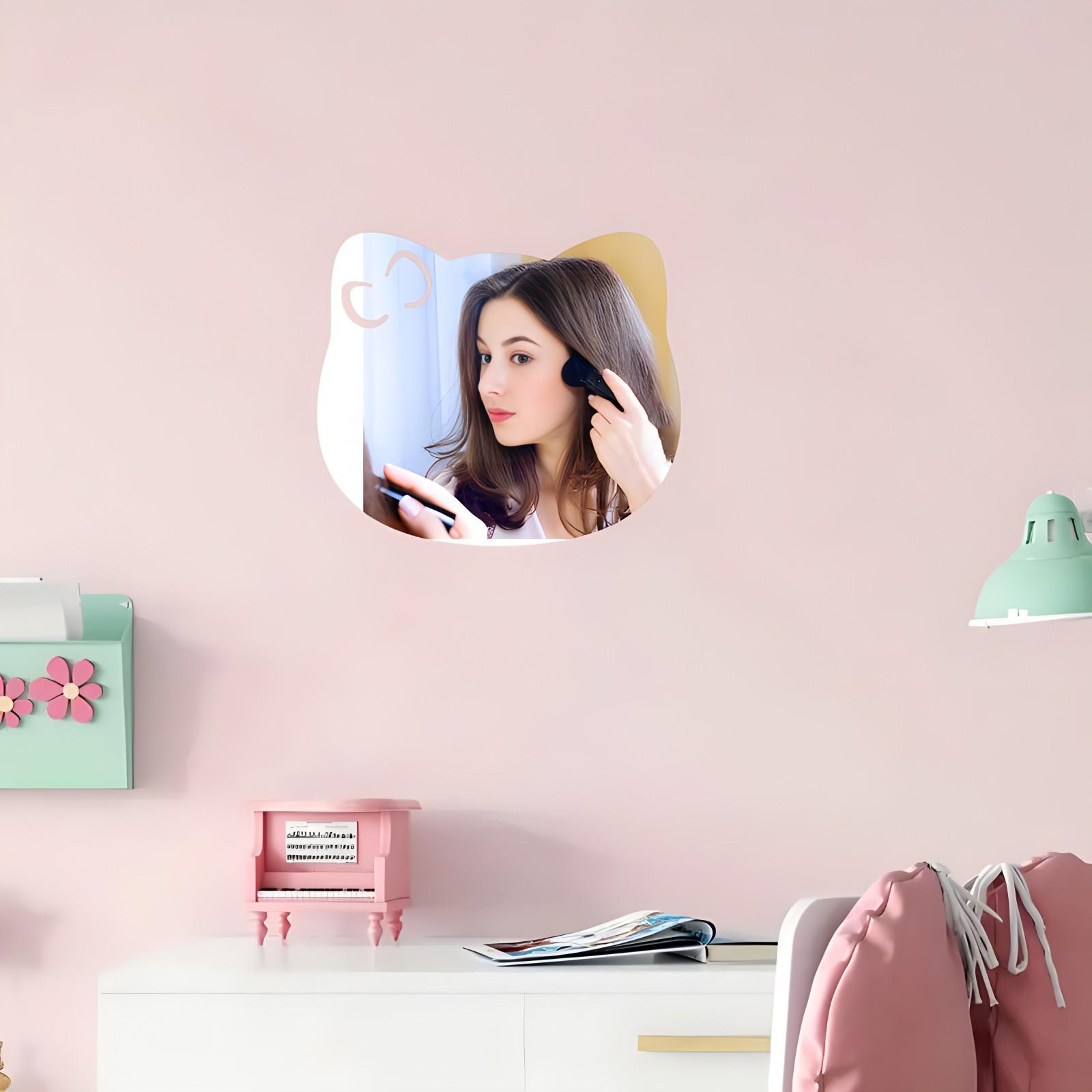 Adorable Animal Acrylic Mirror Wall Decals, 2mm Thick, Easy Peel off Design, Perfect for Home and Bathroom Decoration