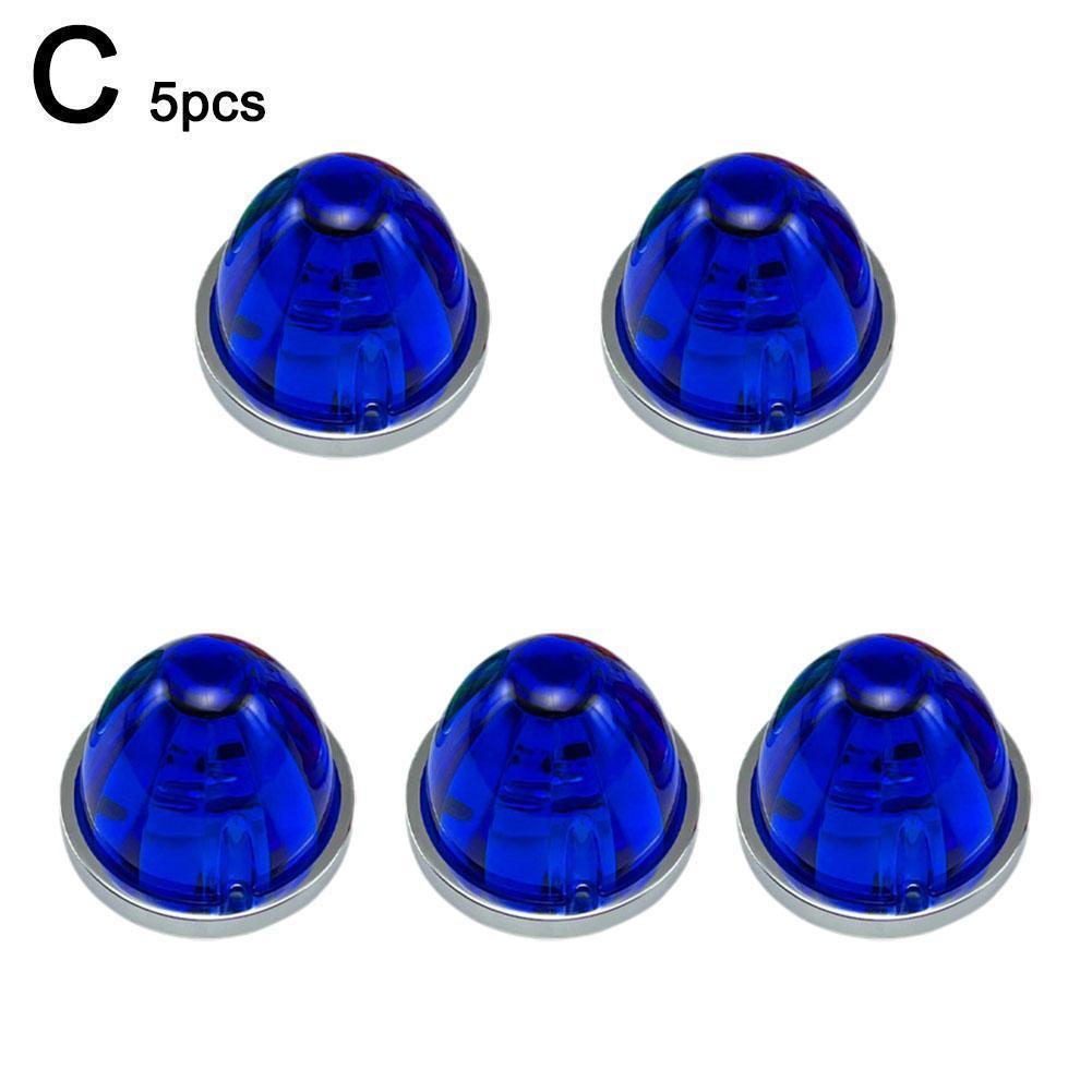 5Pcs Amber Watermelon LED Strobe+Constant Marker Lights Dual Function Watermelon-Shaped Side Marker Clearance Tail Top Cap Roof