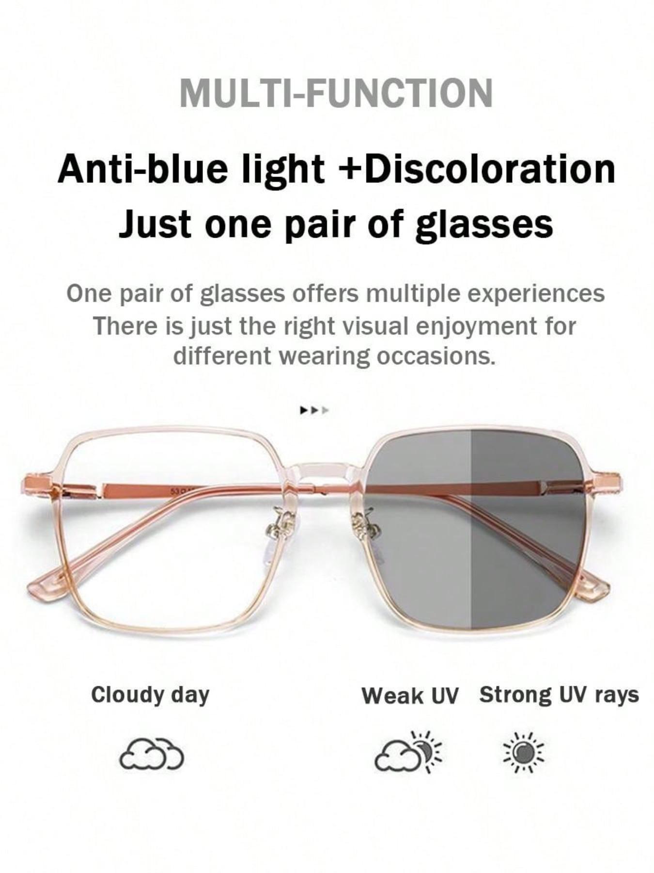 Women's Fashion Square Frame Eyeglasses, Classic Minimalist Eyeglasses for Everyday Use, Fashion Accessories for Outdoor Activities