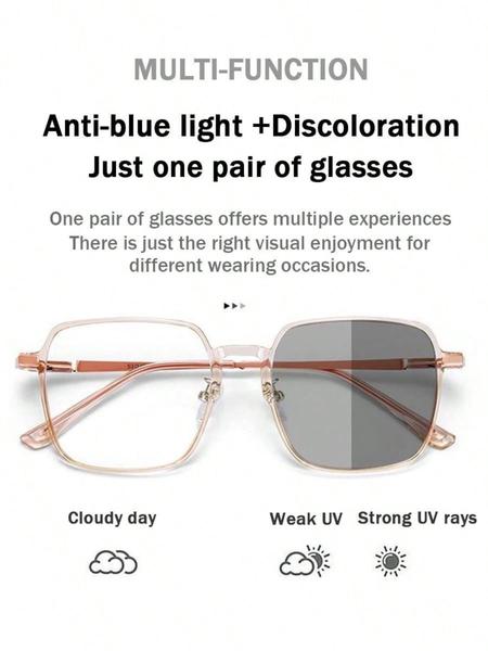 Women's Fashion Square Frame Eyeglasses, Classic Minimalist Eyeglasses for Everyday Use, Fashion Accessories for Outdoor Activities