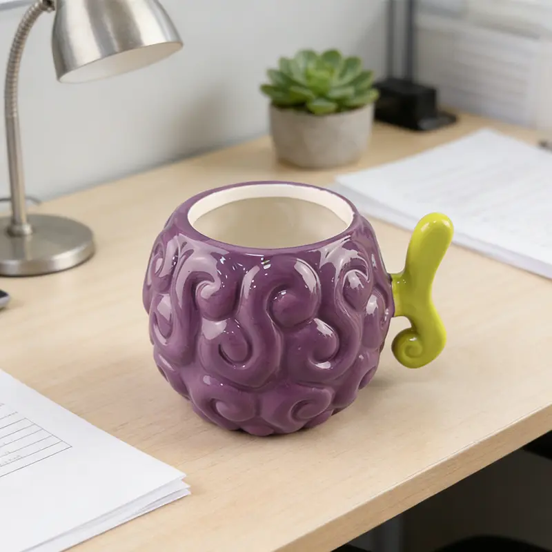 Devil Fruit 3D Embossed Ceramic Mug 500ml Reusable Washable Anime Collectible Household Coffee Cup Birthday Gift Tumbler   One Piece