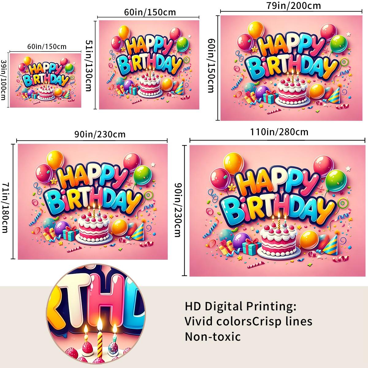 Joyful Birthday Party Theme Tapestry – Perfect Party Decor Gift ✨ Cake & Candy Print, Living Room Backdrop Decor, Maxes Out Birthday Gathering Vibe