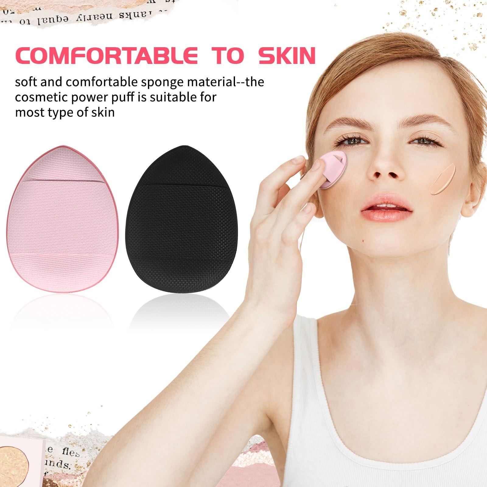 A box of three mini thumb powder puffs, water drop powder puffs, leather cushion powder puffs, loose powder setting and concealer cushion dry and wet dual-purpose makeup boxes, both men's and women's beauty tools