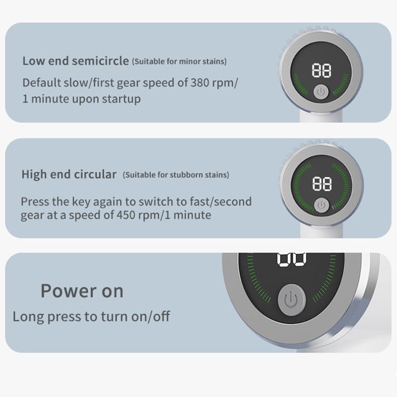 Multifunctional Cleaning Brush, Automatic Electric Cleaner, USB Rechargeable, Silent Handheld Wireless, Replaceable Heads, Kitchen & Bathroom