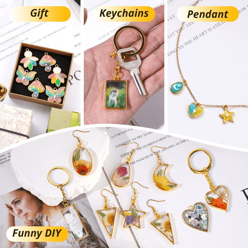 153 PCS Jewelry Making Kit, Beginner Resin Kit,Resin Accessories for Keychains,Christmas, Jewelry, Earrings, Necklaces, Pendants,DIY Handmade Holiday Gift Crafts,Comes With Tutorial For Beginners - Let's Resin