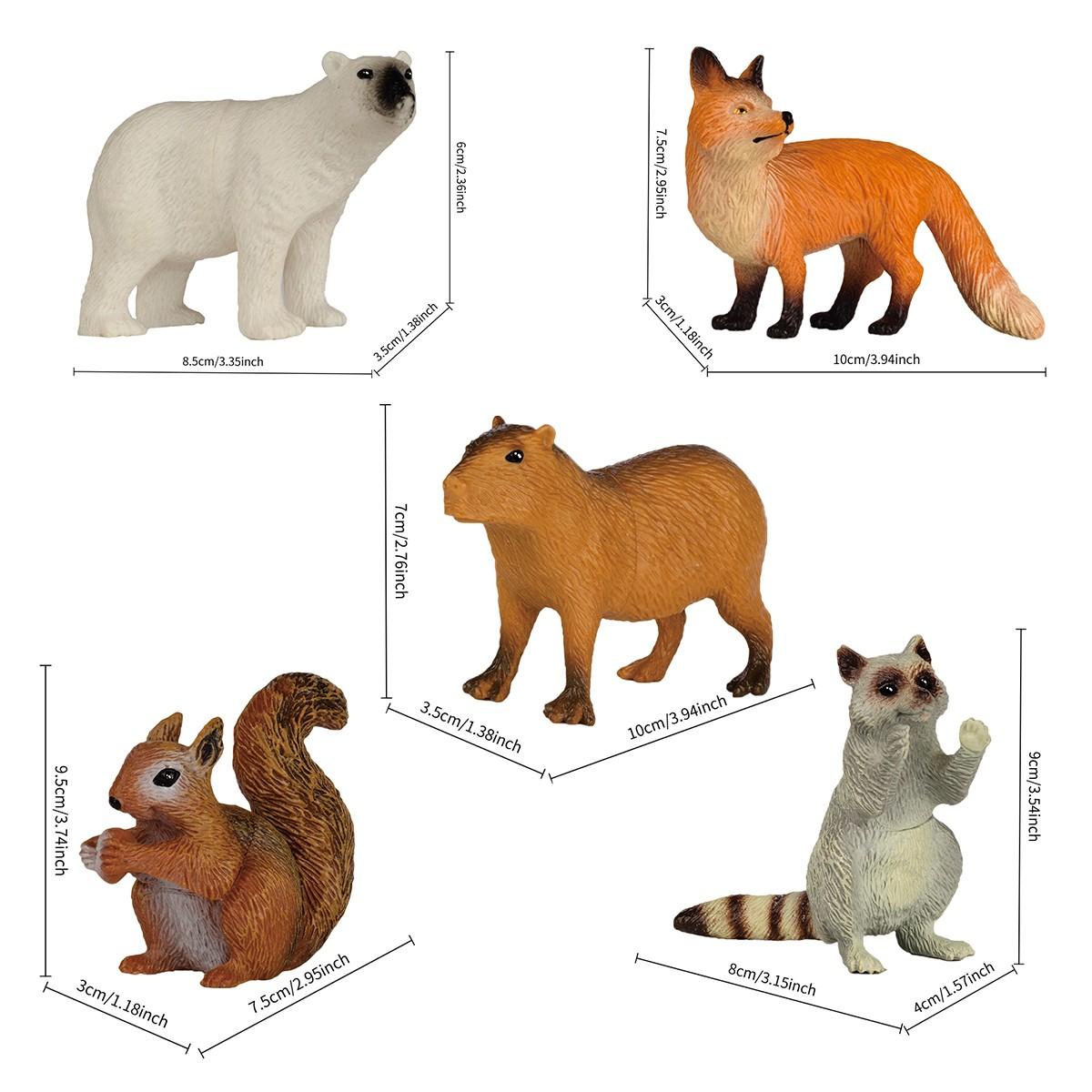 10 Pcs Realistic Wildlife Set, Animal Figures, Parent-Child Interactive Educational Toys, Decorative Ornaments, Birthday Party Gifts, Camel Goat Raccoon Squirrel