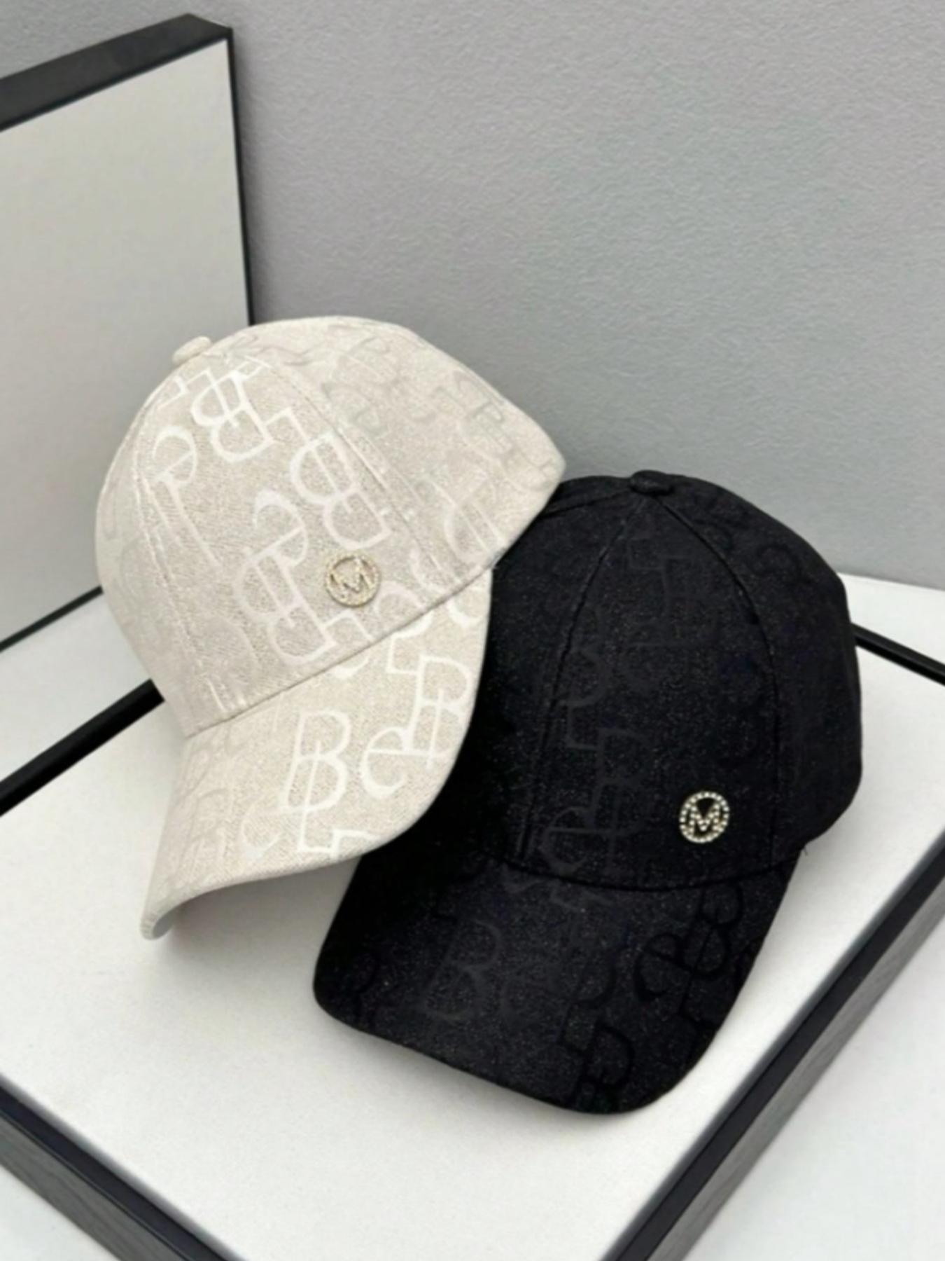 Unisex Street Style Letter Embroidery Baseball Cap, Casual Trendy Rhinestone Decor Cap, Fashionable Sun Protection Hat for Outdoor Sports