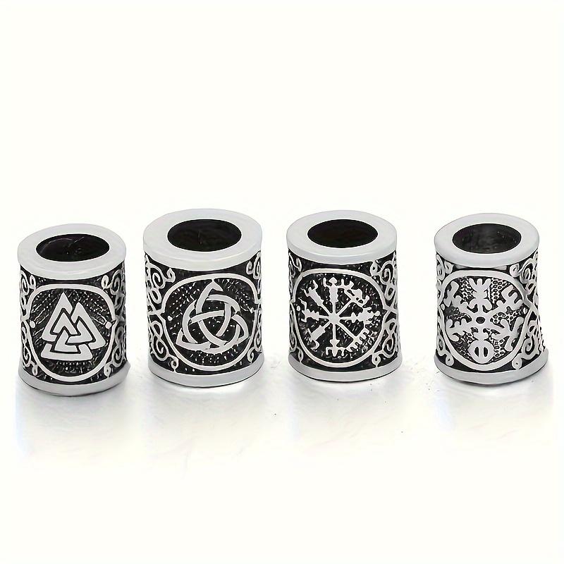 85pcs Hair Tube Beads Norwegian Viking Rune Hair Beard Beads Bracelet DIY Braided Beads For Hair Braids Viking Braids Long Braids Accessories Beaded Set Hair Decoration