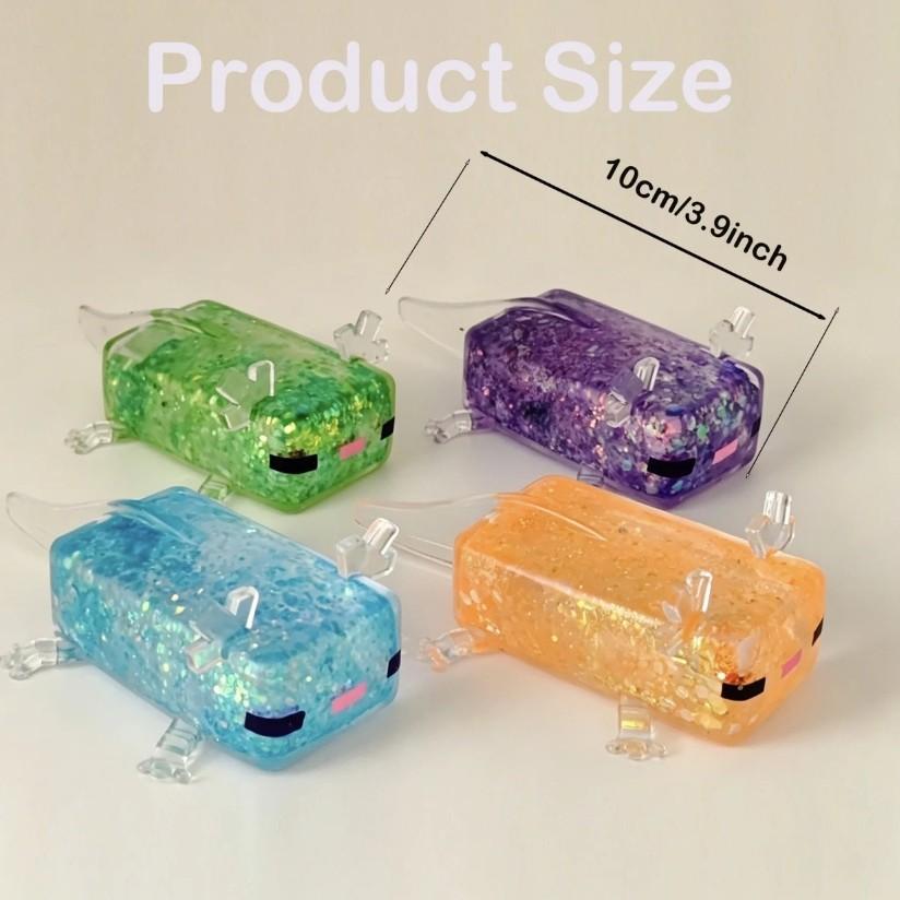 Graduation Gift Aurora Axolotl Squishy Mochi, Glittery Kawaii Sensory Fidget Toy, Squishy Fidgets, Soft Stretchy Stress Relief Toy for Anxiety, Cute Animal Desk Toy for Kids & Adults