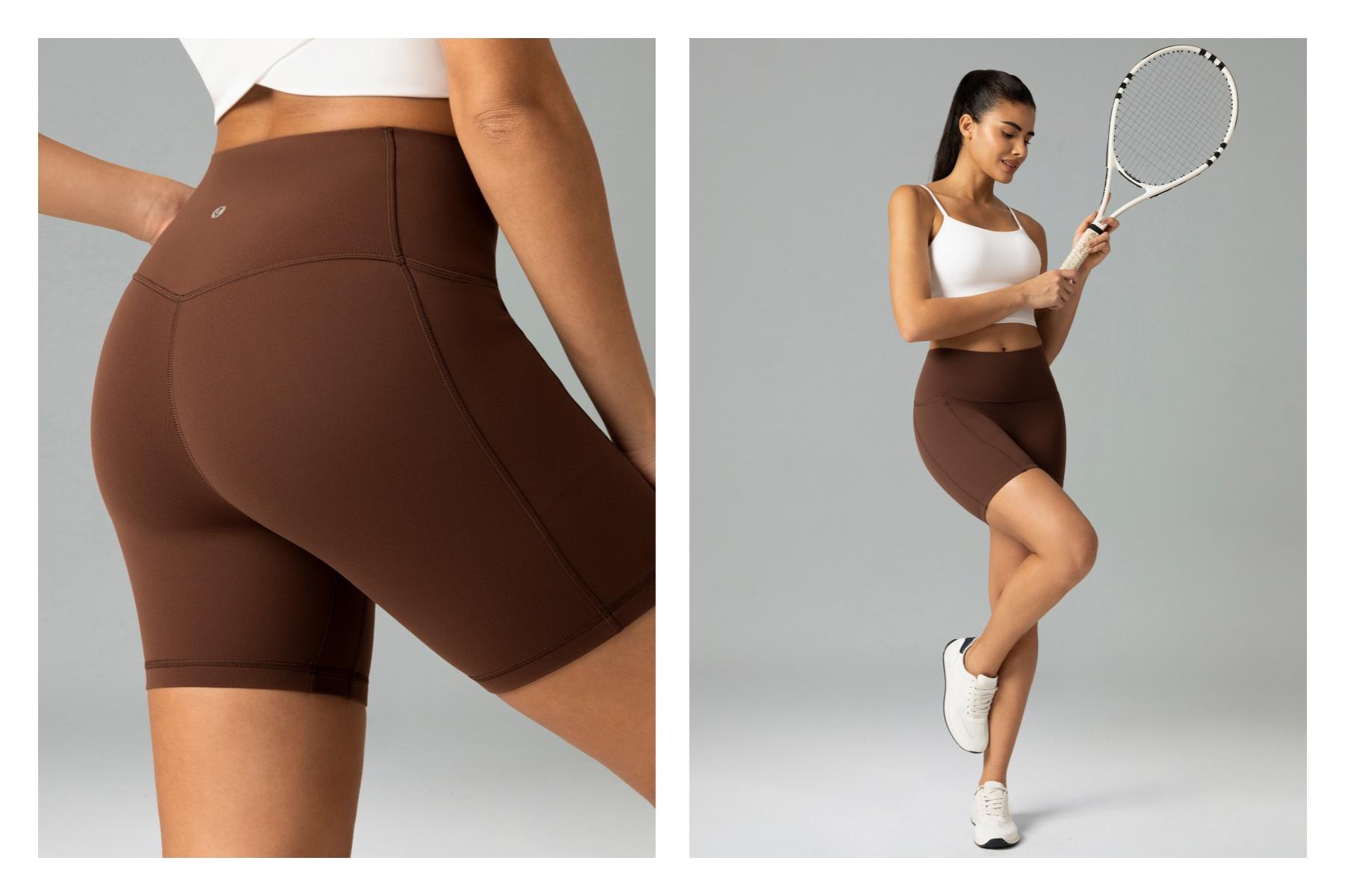 Colorfulkoala Women's No Front Seam Dreamlux Yoga Shorts 6" with Side Pockets Workout Shorts High-Waisted Shorts Bike Shorts