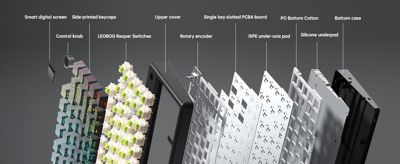 Aula F75 MAX Wireless Mechanical Keyboard with TFT Screen and Knob, Gasket Keyboard in 75% Layout, Hot Swappable Gaming Keyboard for PC/Mac/Linux