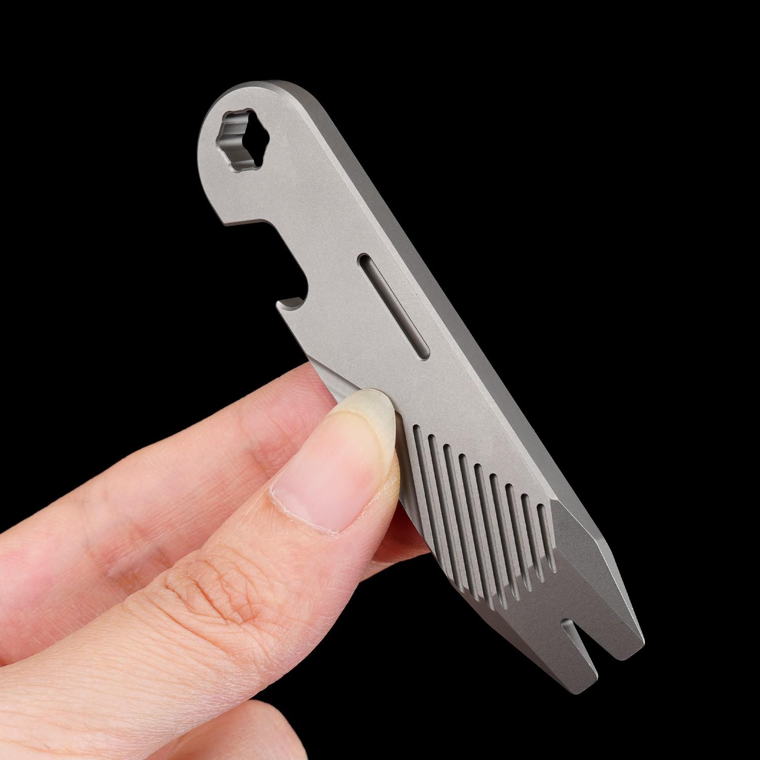 Titanium Alloy Multi-Function Pry Bar, Edc Tool, Durable Titanium Material, Ideal for Outdoor & Camping Use, Compact Design, Portable Hand Tools