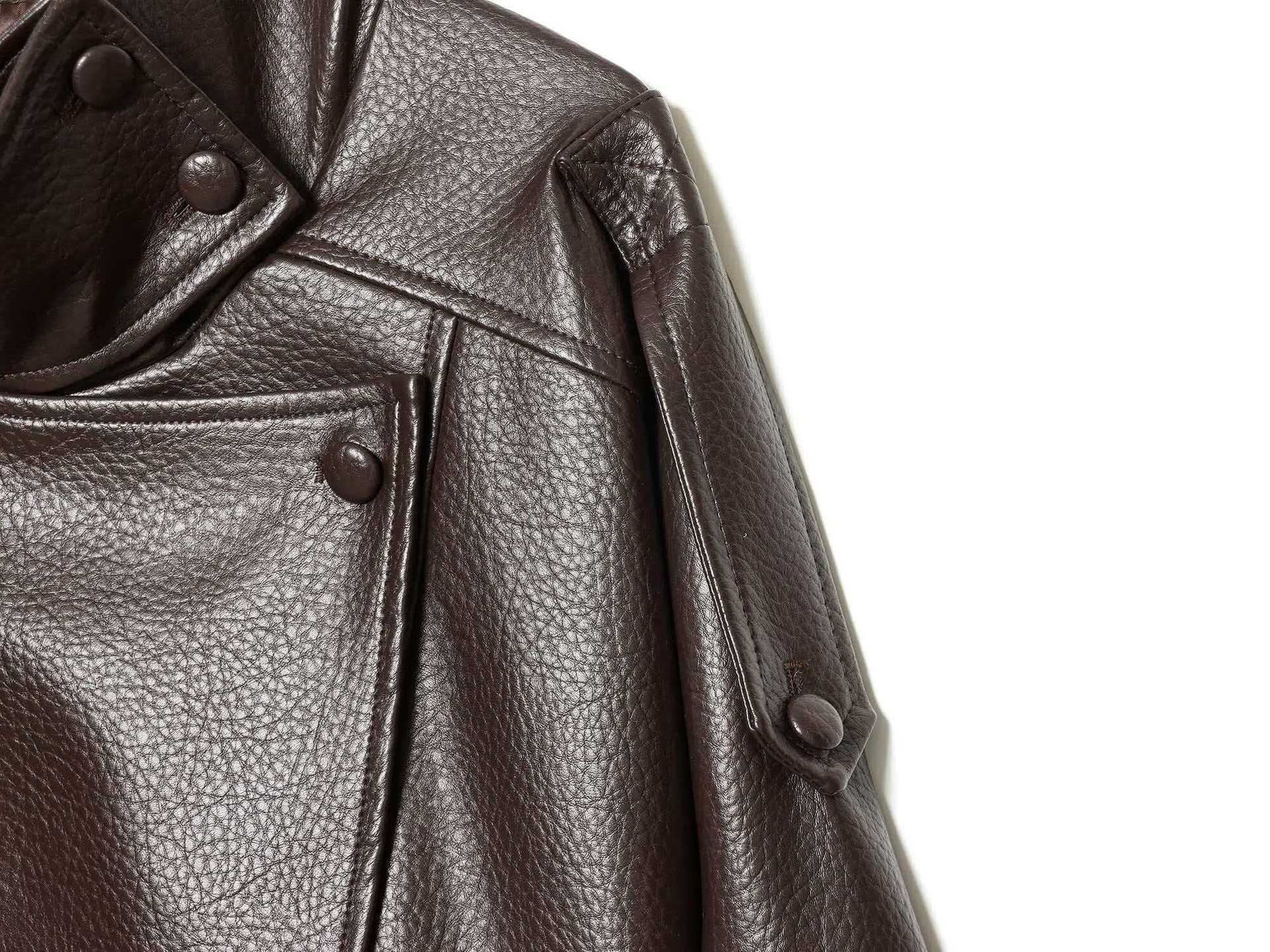 Women's Faux Leather Stand Collar Moto Jacket, Elastic Hem Casual Streetwear, Long Sleeve Water-Resistant Outerwear for Spring & Fall, Coats