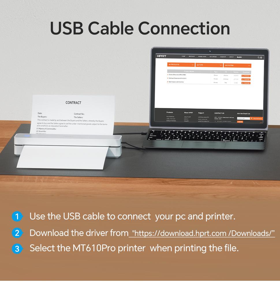 Inkless Portable Bluetooth Thermal Printer Wireless Mobile Printer for Travel and Home Compatible with iOS Android Windows macOS Supports A4 US Letter