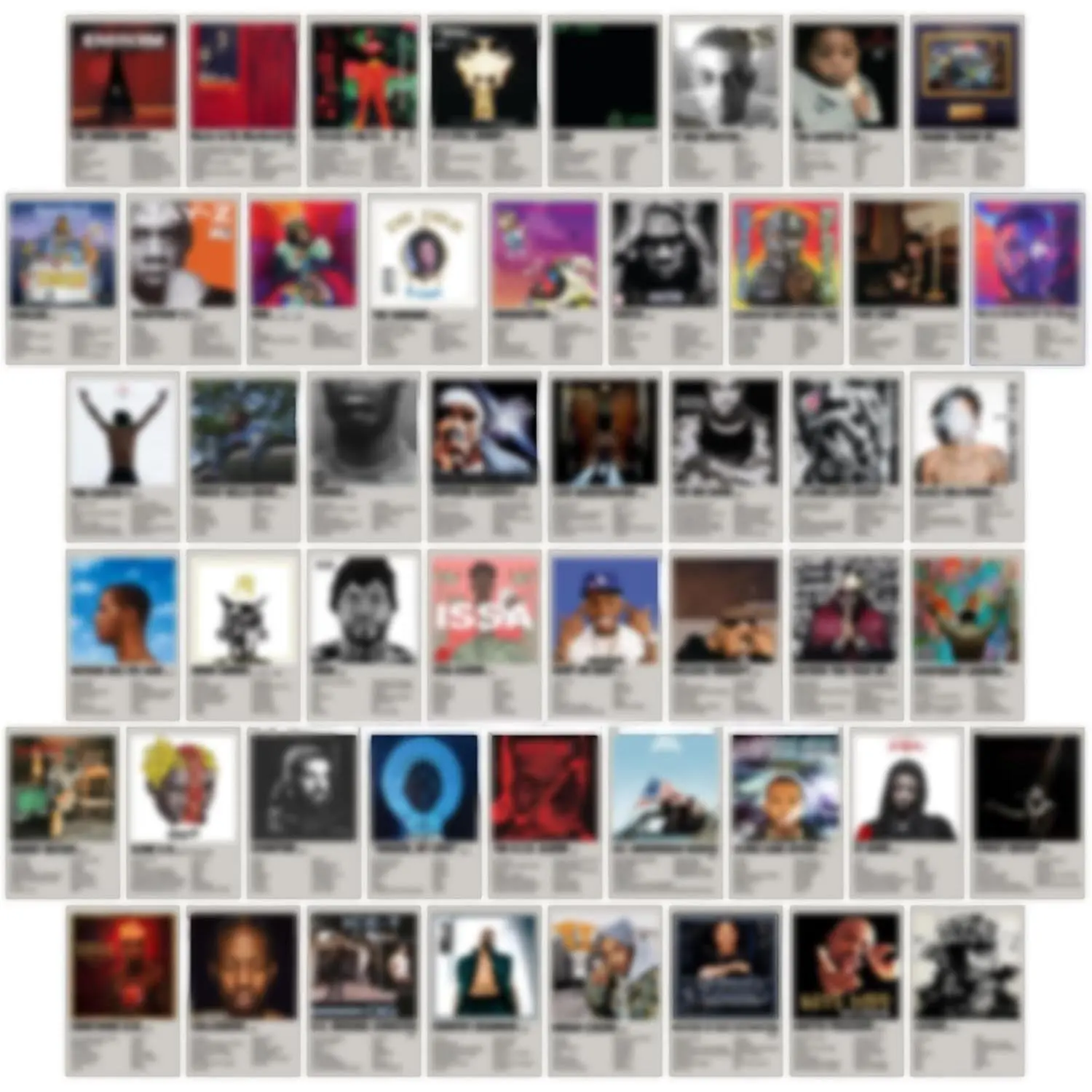 Retro Rapper Album Cover Posters Wall Collage Kit - 50 Unframed 4"x6" Prints for Teen Bedroom Home Decoration, Home Supplies Wall Decor, Print