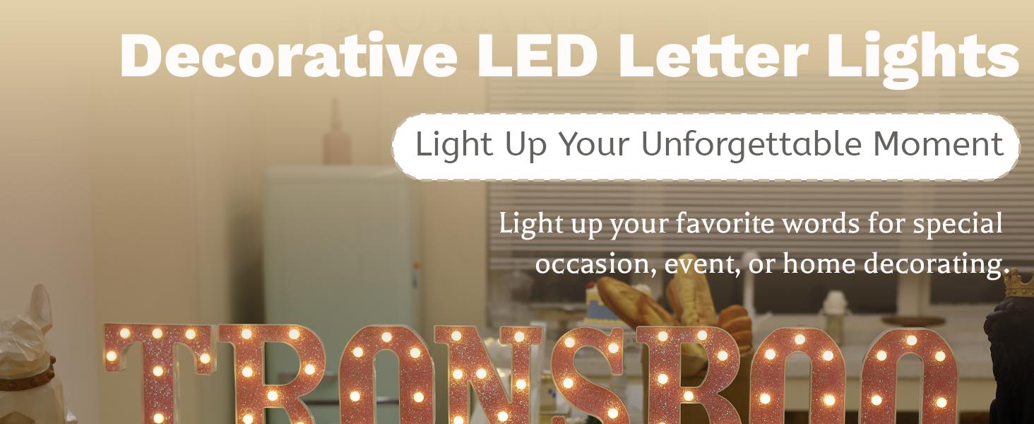 LED Letter Lights Pink Glitter Marquee Letters Light Up Alphabet Letters Sign Battery Powered for Home Party Decoration Night Bar Wedding Birthday Christmas Lamp Girls Gift - Letter A