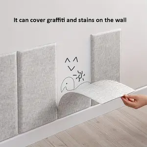 6 Piece 3D Soft Bed Head Wall Paper, Thick Self-Adhesive Panel, Easy Peel and Stick, Soft Edges, Mould-Proof, Living Room Decor