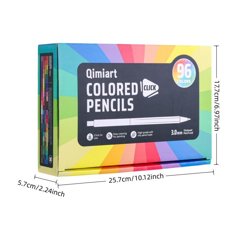 96 Colors Mechanical Colored Pencils, 3.0mm, Assorted Colors,Mechanical Pencils with Sharpener, Aesthetic Drafting Tools Ideal for Both Beginners