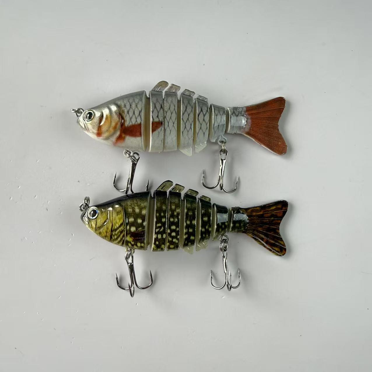 Large brand replica, popular, 2pcs, submerged simulation 7-section fish lure, fake bait, multi section hard bait for fishing, suitable for freshwater and seawater fishing accessories, fishing equipment and supplies