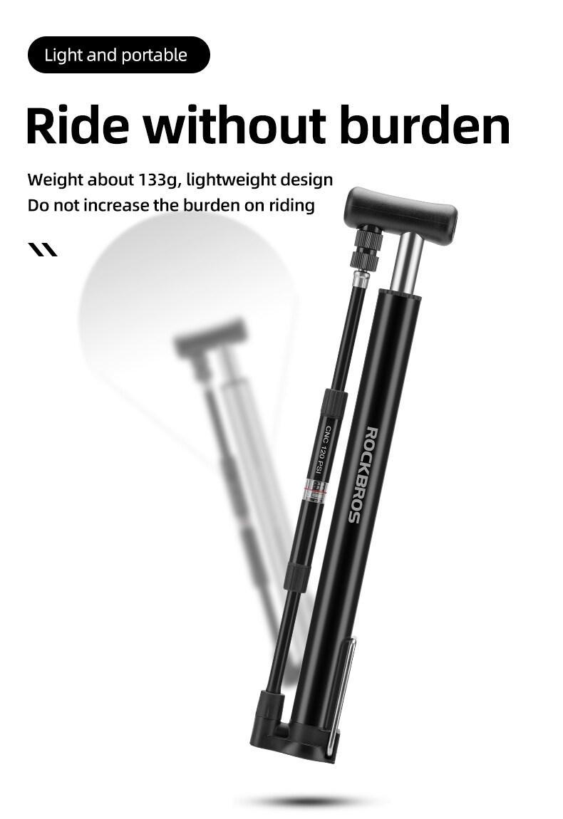ROCKBROS Inflator High Pressure Foot Pump MTB Road Bike Electric Bicycle Motorcycle Car Hand Tire Pump AV/FV Portable Air Pump