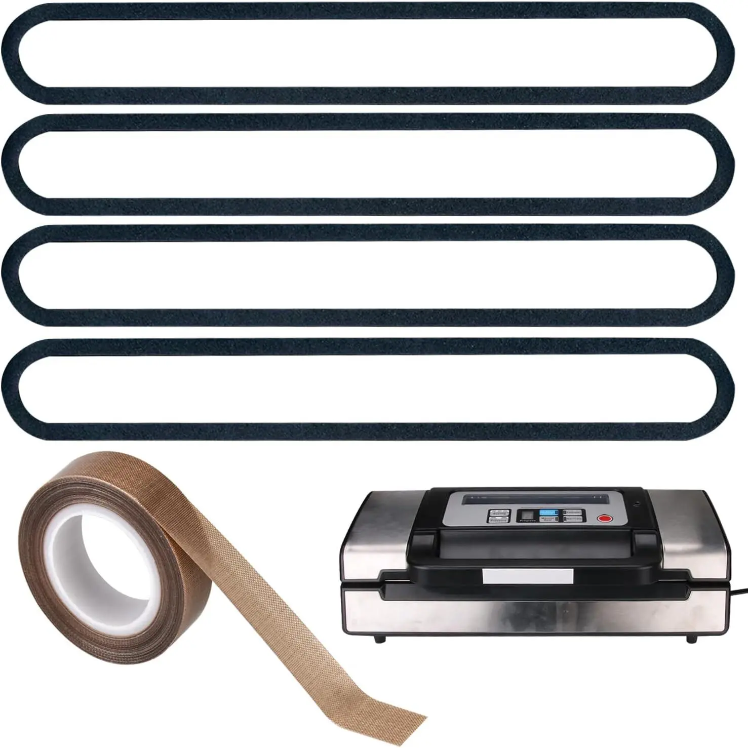 4 Pack   Gaskets compatible with Deluxe  VS-12 Vacuum Seale,Teflon Tape/PTFE Tape for Deluxe  VS-12 Vacuum Sealer(PTFE Tape 33 ) (13.5 * 1.76 * 0.3)