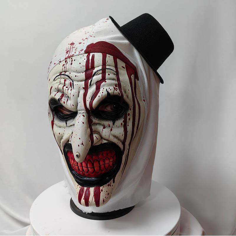 Terrifier Art the Clown Female Costume Full Set - Polyester Horror Cosplay Jumpsuit/Dress with Gloves, Black and White Halloween Party Outfit for Women, Size S with Mask, Accessories, Killer Clowns