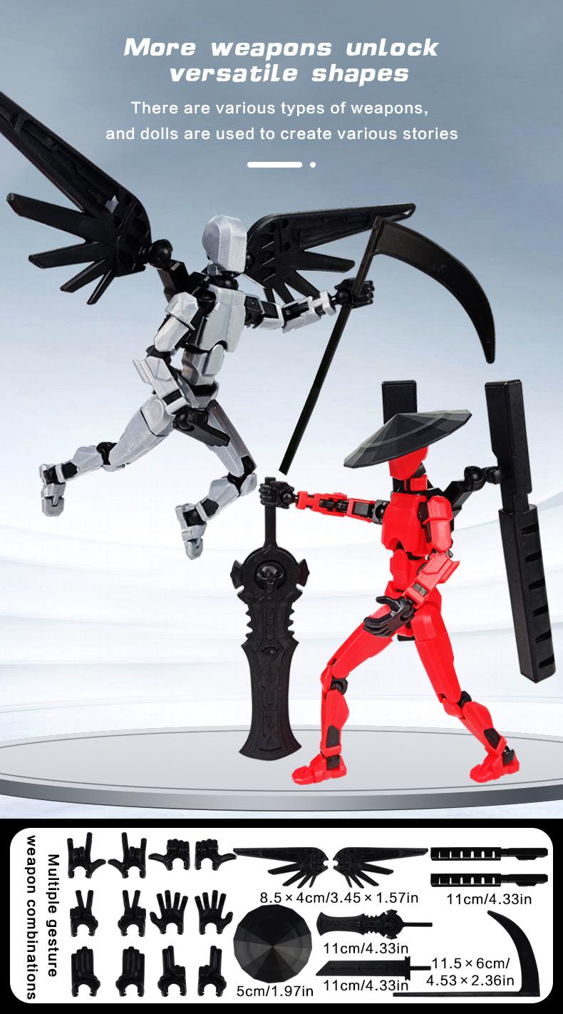 Interactive Multi-Joint Action Doll Toy, 13 Movable Joints Robot Mannequin Set, Creative Birthday Gift for Fun Play