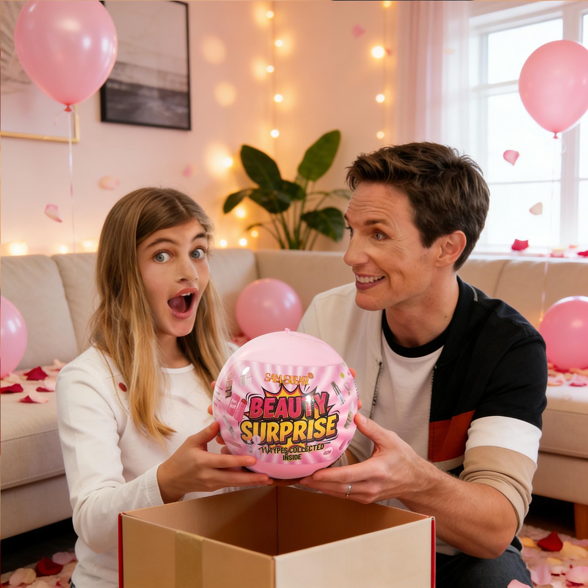 Valentine's Day Makeup Ball Set, Multi-Function Festive Beauty Kit, Perfect Gift, No Alcohol or Aerosol, Not Flammable Liquid