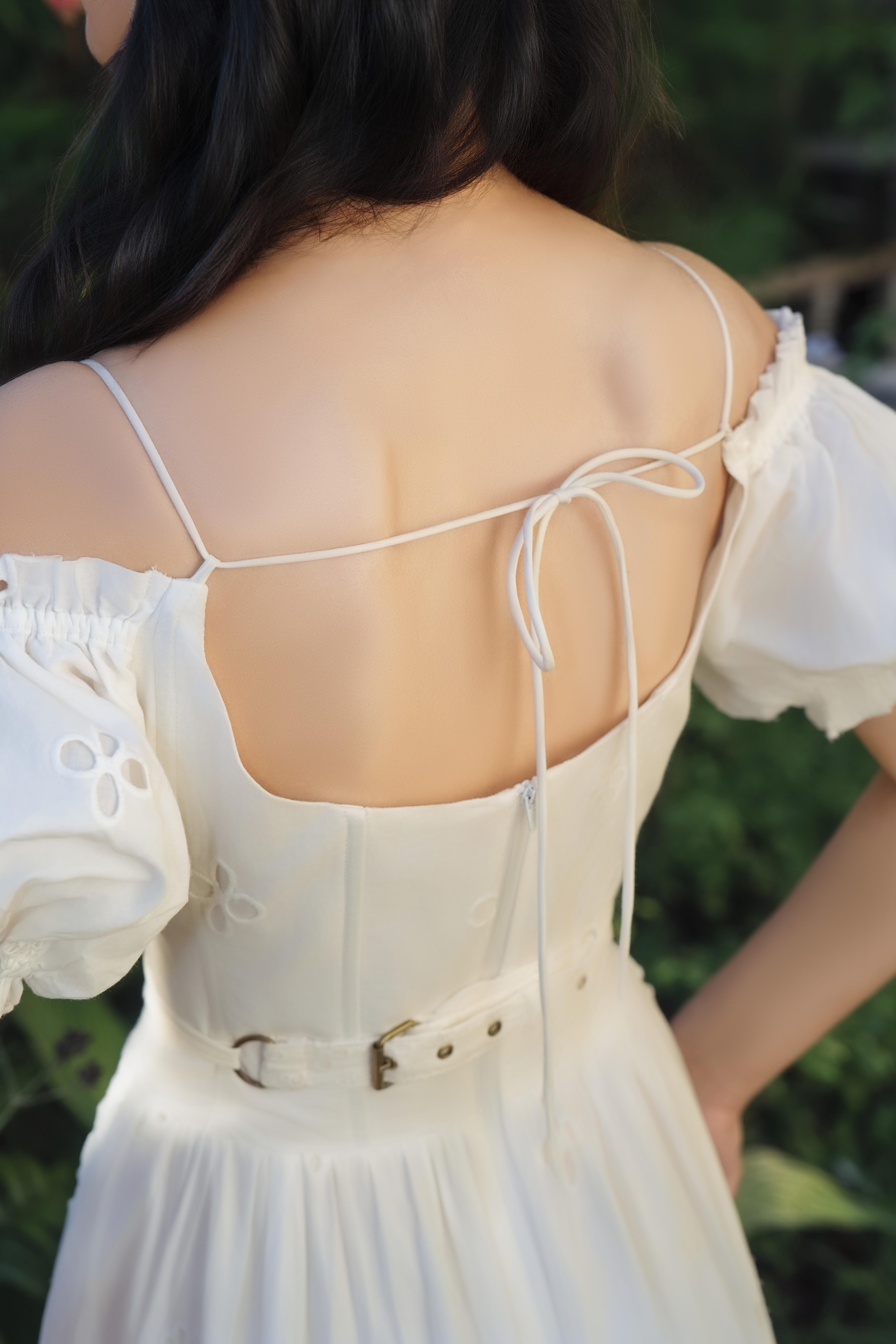 cute corset dresses Women's Corset White Lace Mini Dress