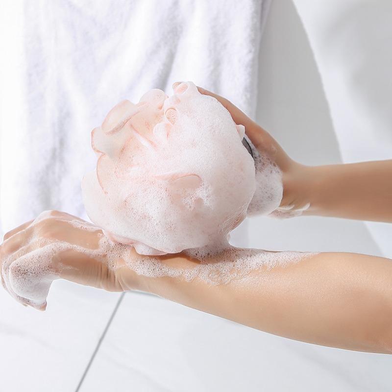 Gradient Ribbon Bath Ball Set, Large Lotus Shape Sponge, Exfoliating Bath Accessory, Ideal for Smooth Skin, Spa and Shower Use