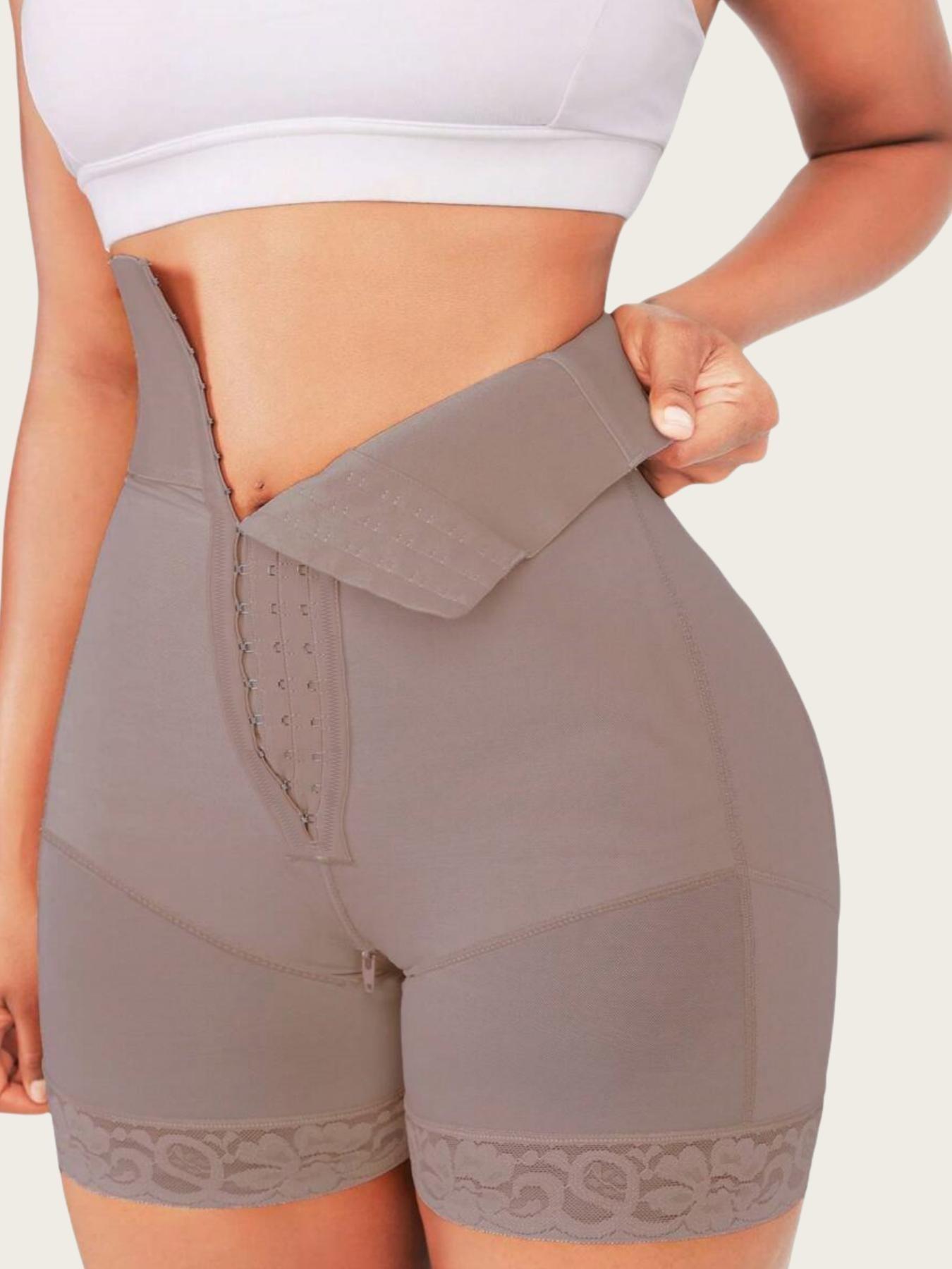 1 Count Women's Tummy Control, High Waisted Shapewear, Abdomen Shapewear, Fajas, High Waist Stretch Sculpting Shapewear Shorts, Colombian Shapewear, Front Adjustable Hook Closure Compression Shaping Panty, Idea for Yoga & Fitness