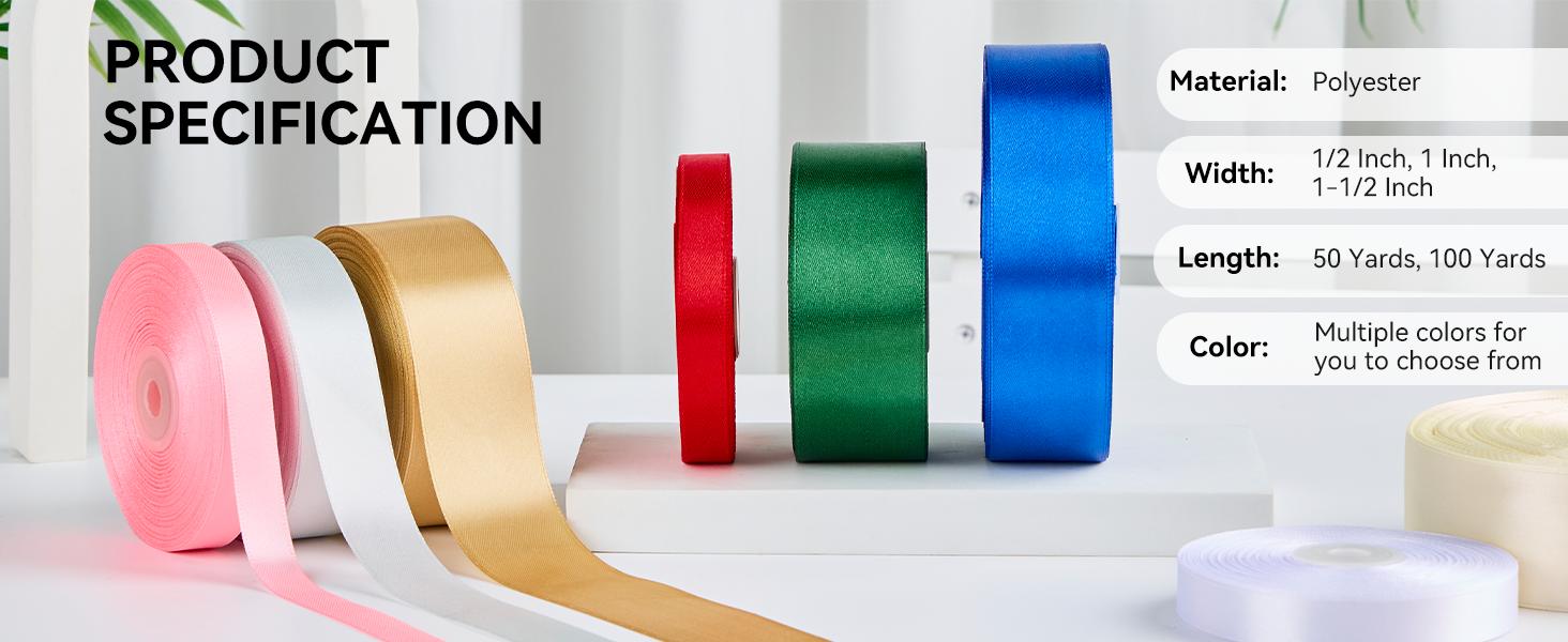 Black Ribbon, 1-1/2 Inches, 50 Yards
