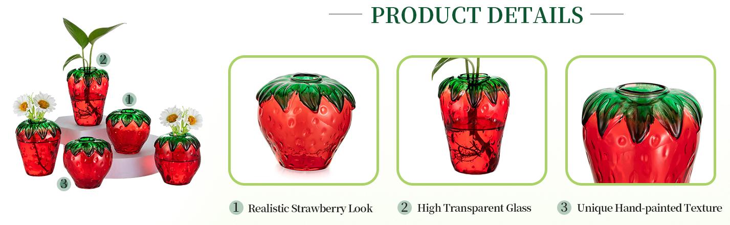 Cute Strawberry Vase for Flowers: Unique Plant Propagation for Home Kitchen Bathroom Office Housewarming Valentine's gift Galentine Party Centerpieces