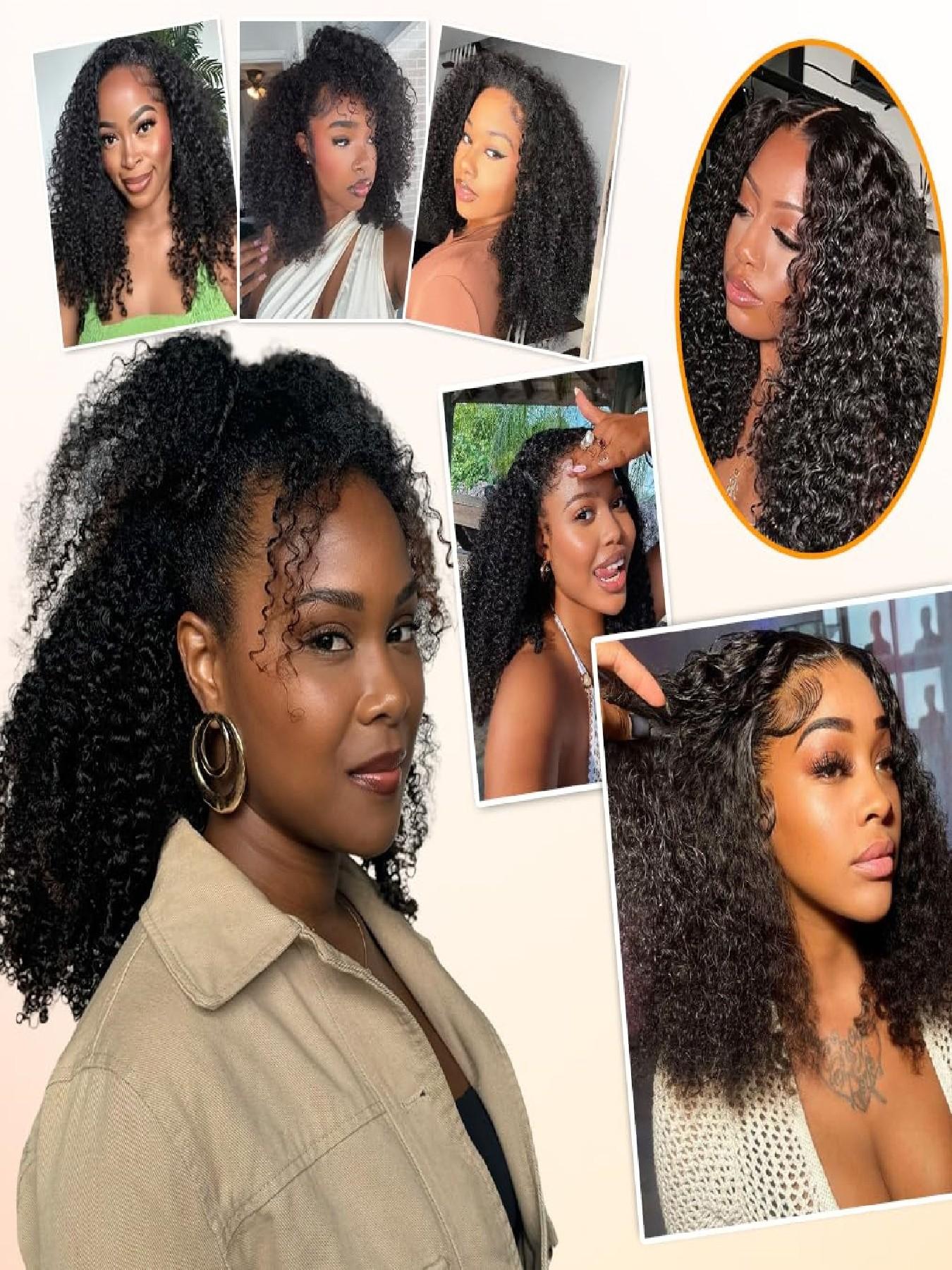 Kinky Curly Hair Bundles 16 18 20 Inches 3 Pieces One Pack Quick Weave Hair Bundles Soft Curly Synthetic Hair Extensions for Women