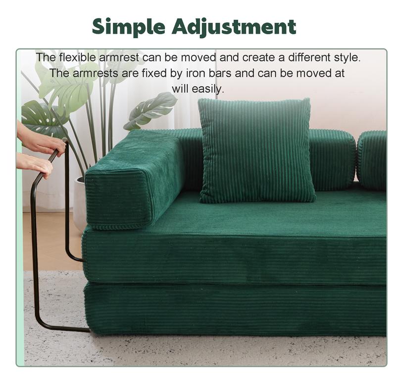QAK 76‘’ Cloud Floor Sofa Bed High-Quality Convertible Comfy Corduroy Fabric, Premium Sponge Padding, Multi-Functional Floor Sofa & Mattress for Living Room Upholstered Soft Couch QAK 76‘’ Cloud Floor Sofa Bed High-Quality Convertible Comfy Corduroy Fabric, Premium Sponge Padding, Multi-Functional Floor Sofa & Mattress for Living Room Upholstered Soft Couch