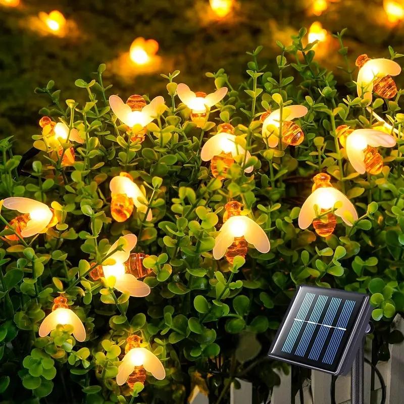 Solar Mushroom Lights for Outside, 20 LED 36ft Solar String Lights, Waterproof, 8 Modes, Garden Patio Yard Decor, Outdoor Pathway Lights