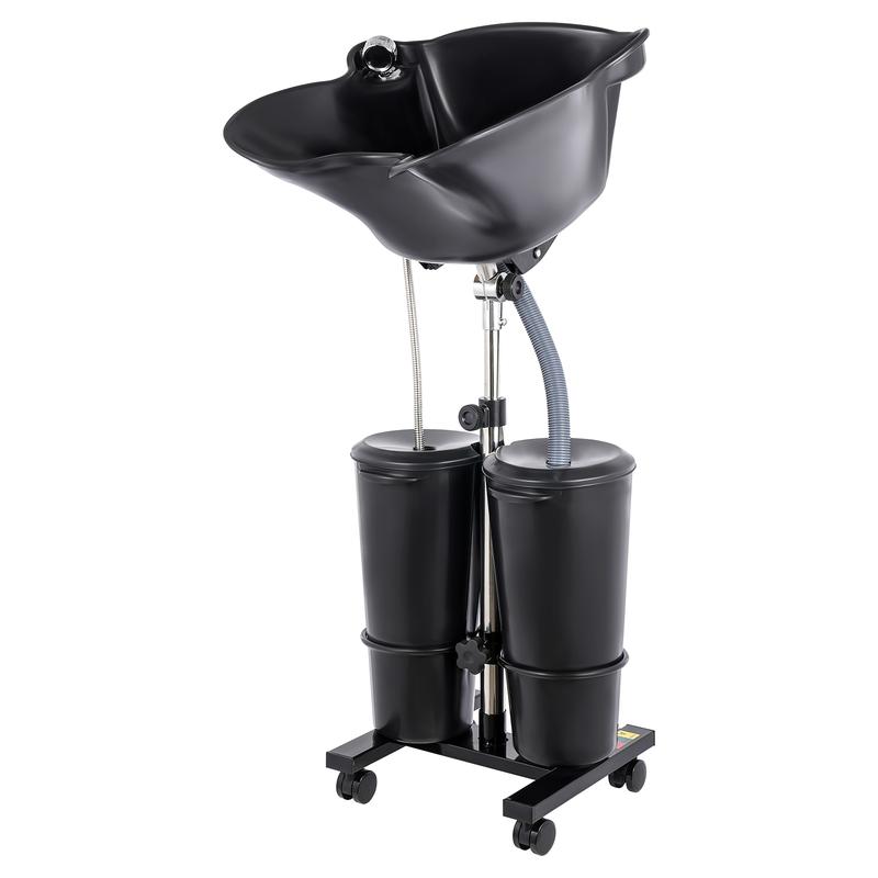 Portable Shampoo Bowl with Electric Pump, Hair Washing Station for Home & Barber Use, Portable Sink for Washing Hair with Dual-Bucket Design, Height Adjustable Stand