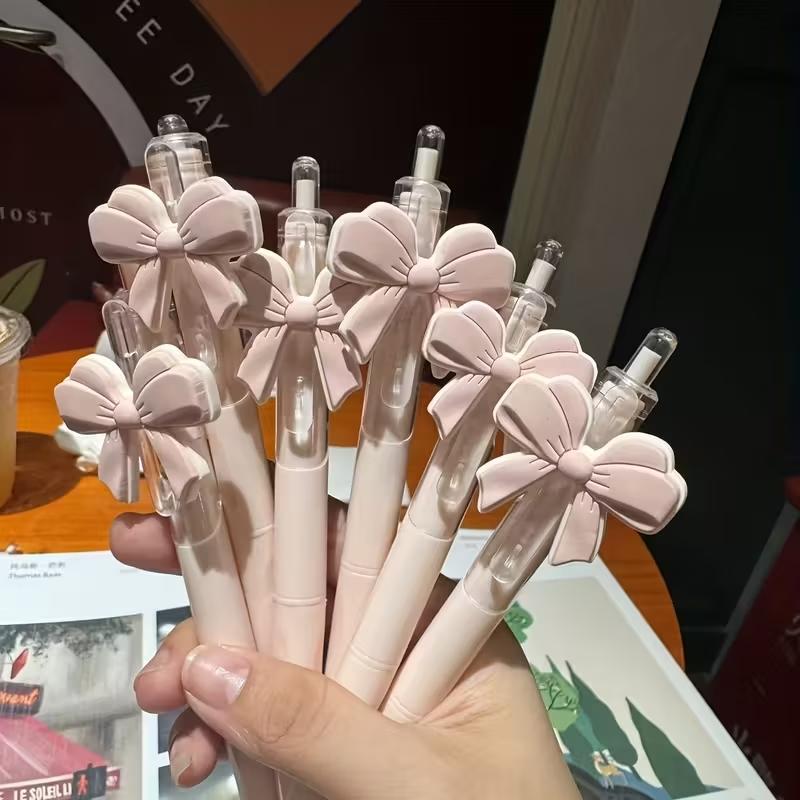 10pcs Bowknot Party Ballpoint Pens, Cute Design, Stylish Retractable Pens, Ideal for Party Favors and Gift Bags