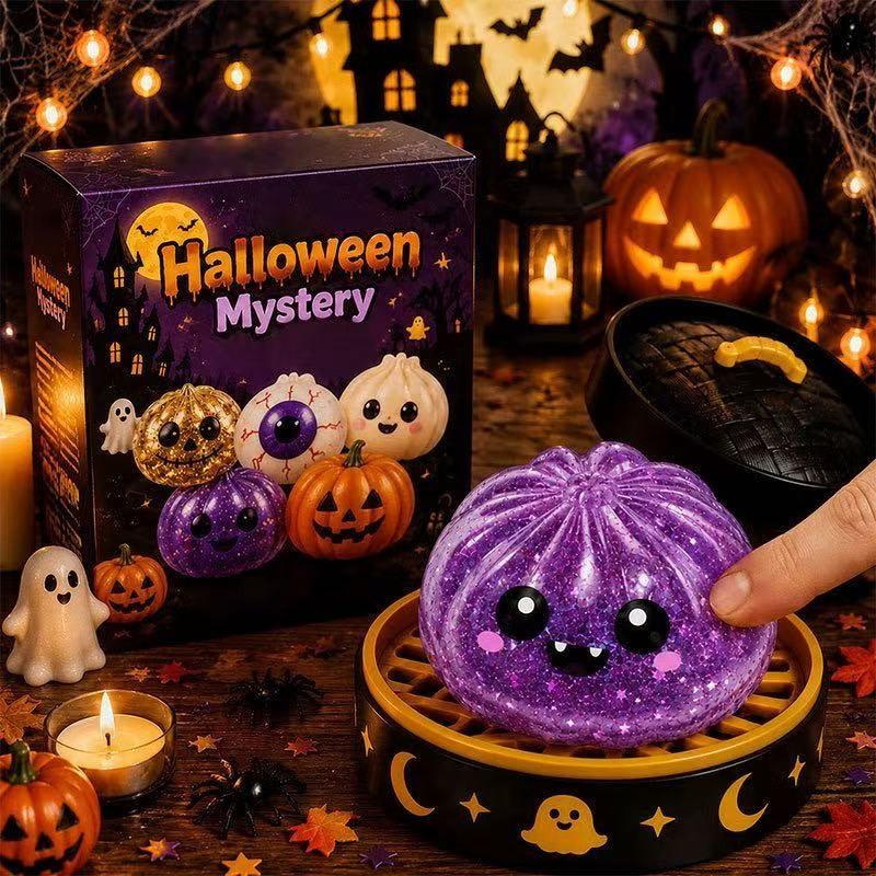 Halloween Ghost Squishy Mallow Stress Relief Toy, Grasp and Squeeze Pressure Release Gift Set, Perfect for Halloween Fun and Relaxation, Fidget Item