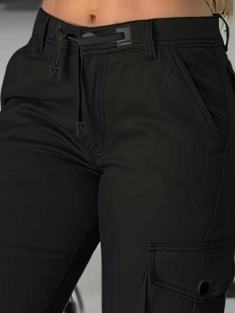 New Autumn Winter High-Waist Slimming Women's Casual Fashion Military Pants, Long Cargo Trousers for Ladies