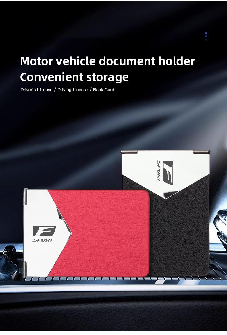 Car Driver License Wallet ID License Storage Bag Credit Card Holder For Lexus F-SPORT ES RX NX LS UX LM LX GX LC RZ IS CT GS RC HS SC TX LBX IS300 RX350 LS500 LX600 NX260 CT200
