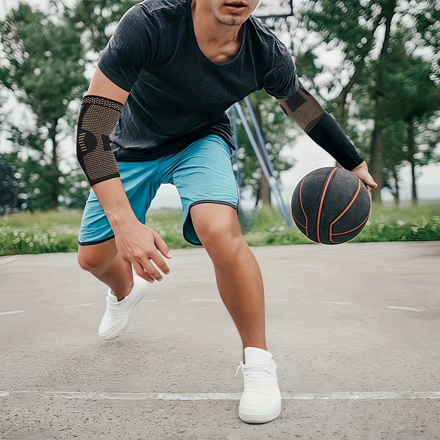 2pcs Copper Fiber Elbow Brace for Men & Women, Arm Elbow Support Compression Sleeves for Tennis, Golfer, Warmth, Weightlifting, Fitness, Workout