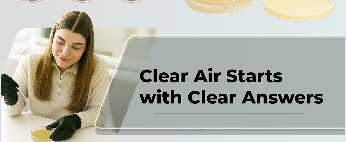 Mold Test Kit – Test 10 Different Areas, Swab Sample and Air Sample, Easy-to-Use Guide,-Testing