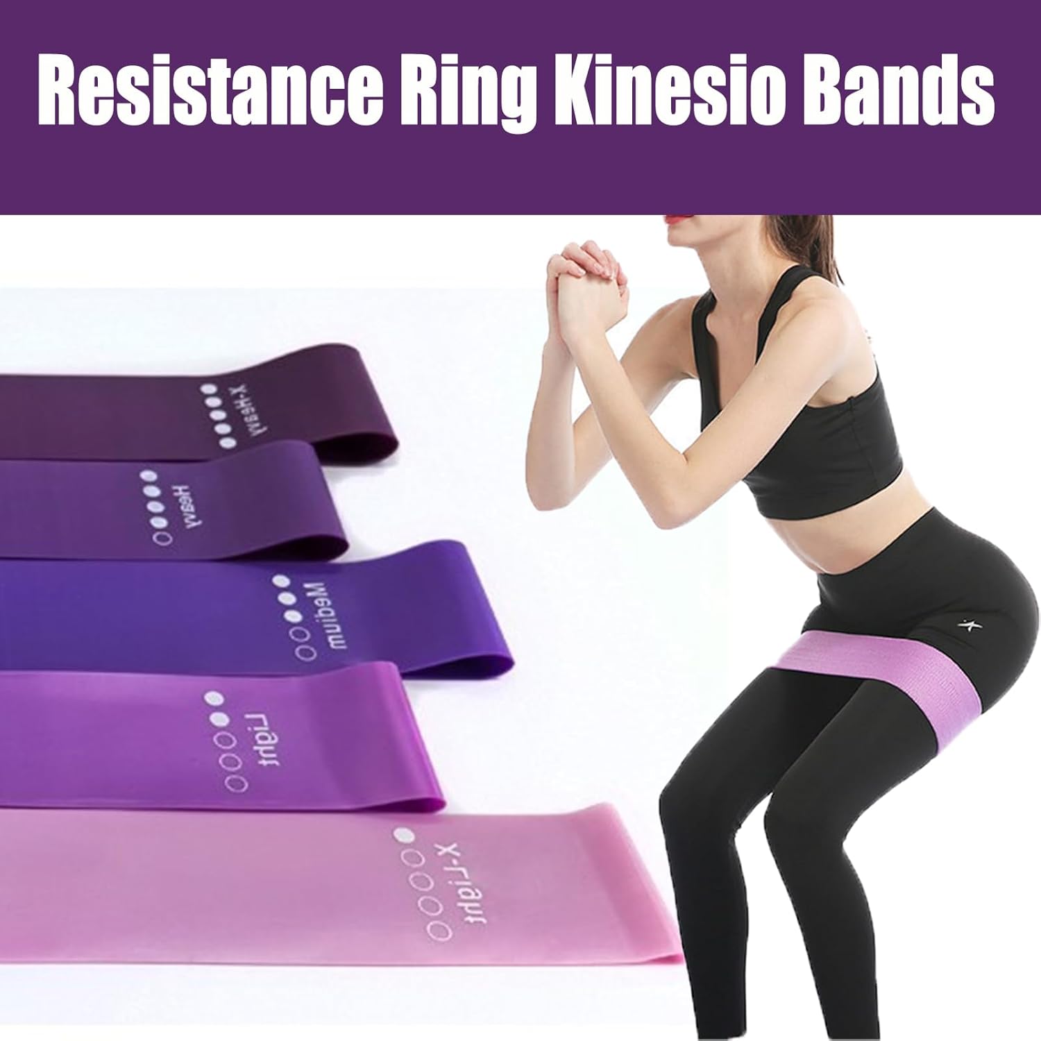 5-Piece Resistance Band Set, Yoga Pilates Home Fitness Resistance Bands, Fitness Stretching Bands for Leg & Arm Strength Training, Home Gym Exercise Equipment, Fun Fitness Gift, Fitness Equipment, Fitness Resistance Bands, Home Pilates