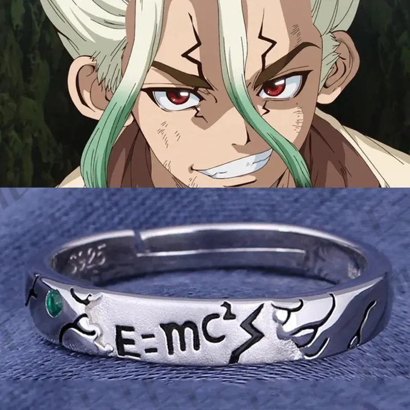 Unisex Adjustable Bold Anime Dr. Stone Ishigami Senkuu Cosplay Ring - Halloween/Party Rep, Party Roleplay Fit, Costume Jewelry Props Accessories Gifts