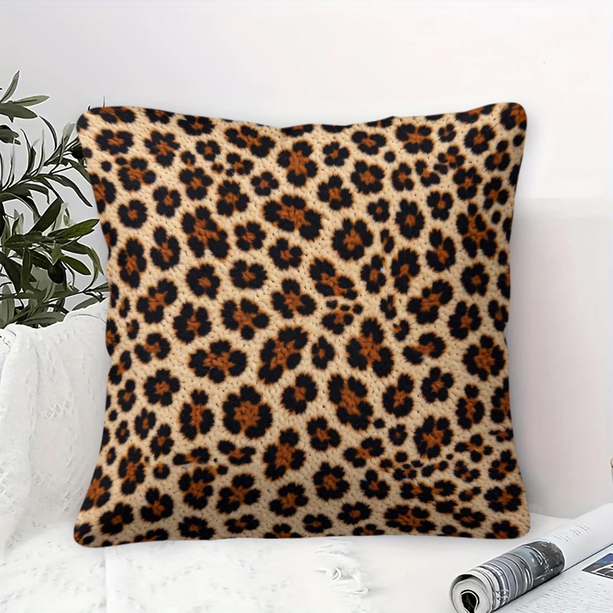 Leopard Print Throw Pillow, Multiple Styles, Soft Breathable Comfortable Skin-Friendly, Decorative Cushion Cover for Bedroom Living Room, Suitable for All People, Ideal Gift Choice