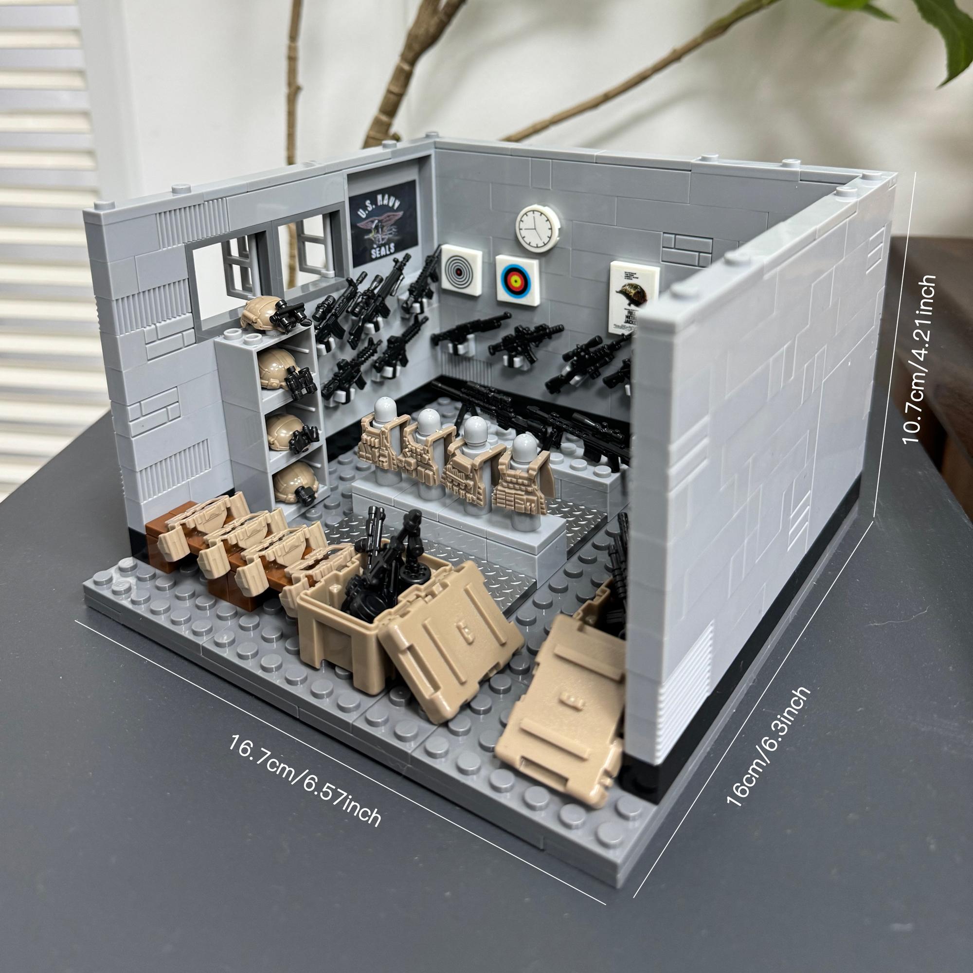 Military Series Weapon Storage Room, Fast Boat Special Police Building Blocks, Special Forces Toy DIY Children Assembly, Blocks Set