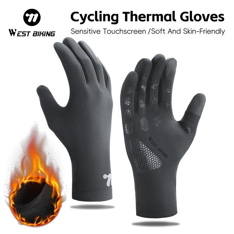 WEST BIKING Winter Gloves.Highly Elastic Soft And Skin Friendly Outdoor Sports Gloves,Touch Screen Windproof Thermal Gloves,Full Finger Anti Slip Design for Ski Scooter Motorcycle Bike Cycling